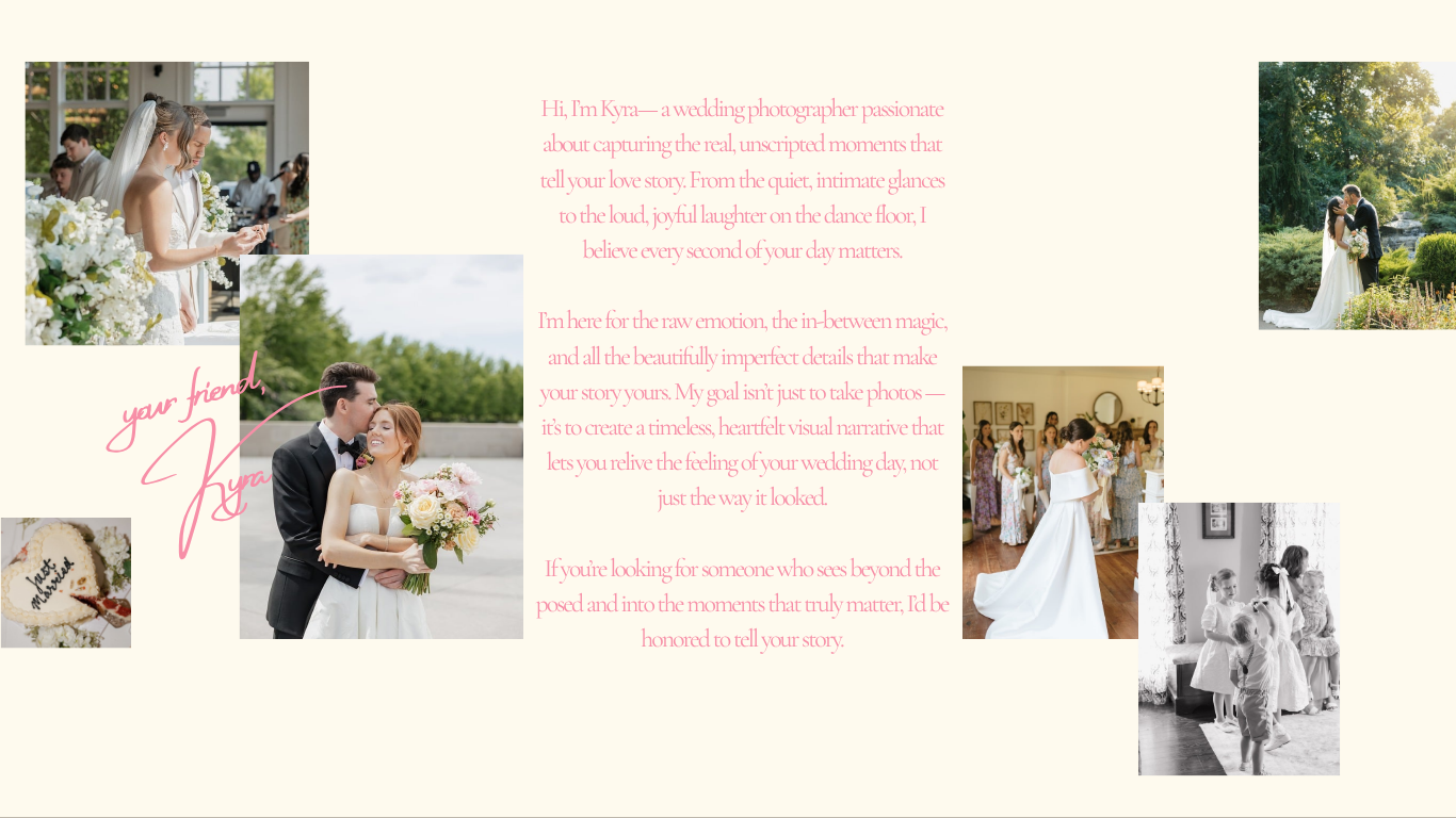Kyra's approach to heartfelt wedding photography