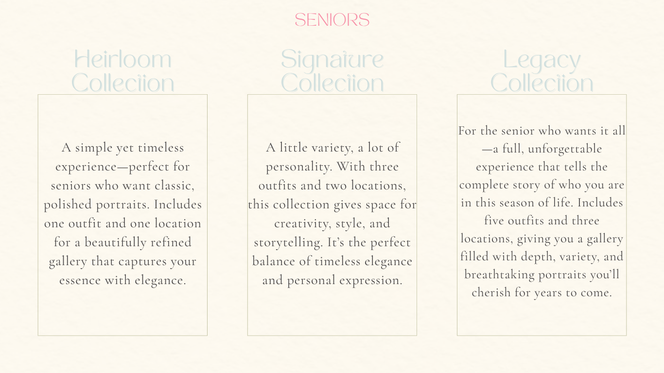 Senior photography packages