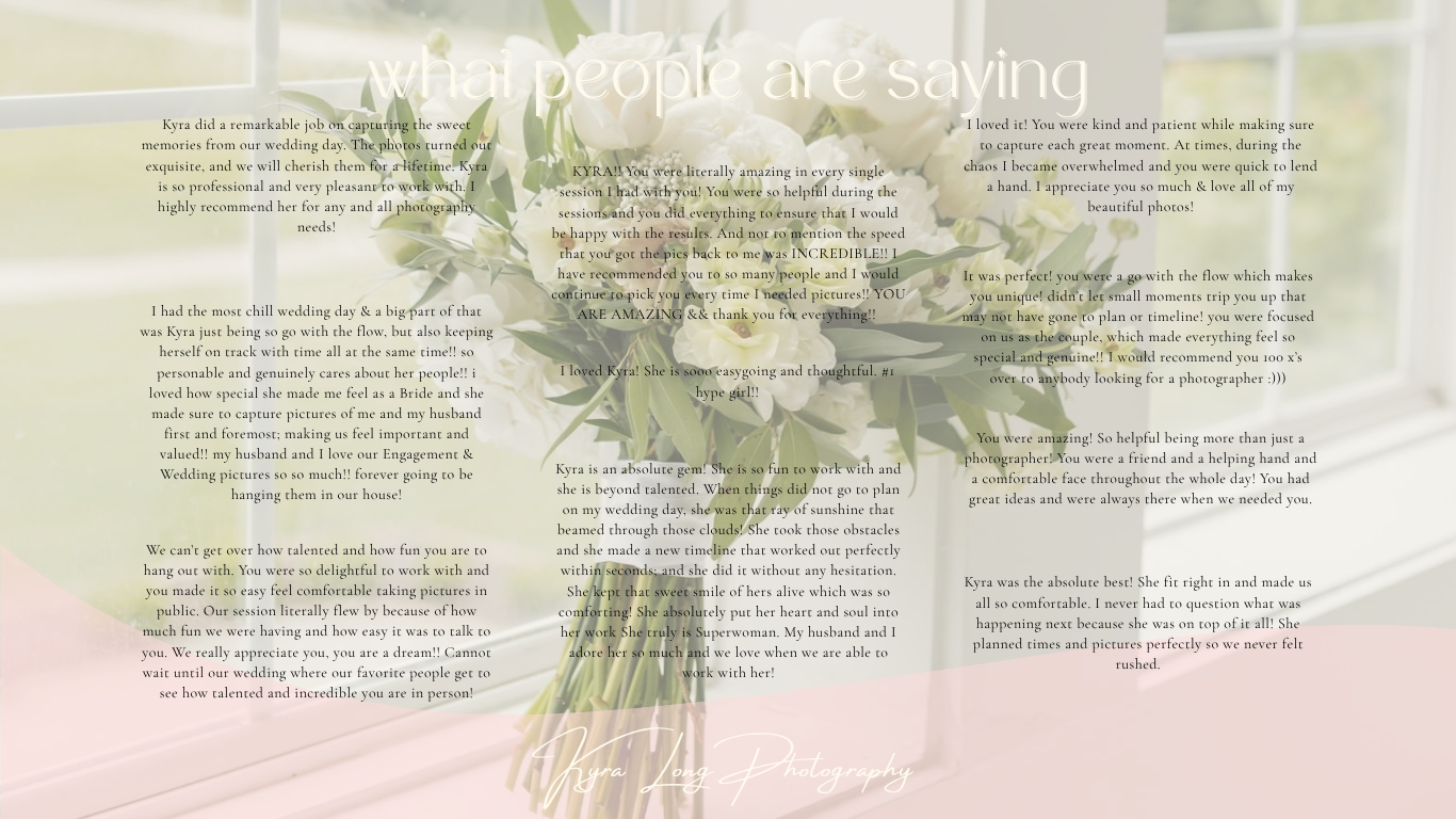 Client testimonials